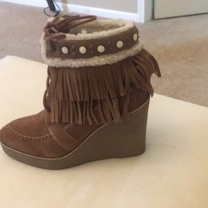 Sam edelman ankle fringe moccasin boot